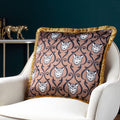 Caramel-Gold - Pack Shot - Paoletti Lupita Fringed Cheetah Cushion Cover