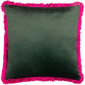 Emerald-Pink - Back - Paoletti Lupita Fringed Cheetah Cushion Cover