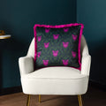 Emerald-Pink - Lifestyle - Paoletti Lupita Fringed Cheetah Cushion Cover