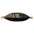 Black-Gold - Side - Paoletti Moondusk Fringed Jacquard Rectangular Cushion Cover