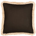Espresso - Back - Paoletti Colonial Fringed Palm Tree Cushion Cover
