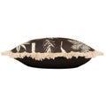 Espresso - Side - Paoletti Colonial Fringed Palm Tree Cushion Cover