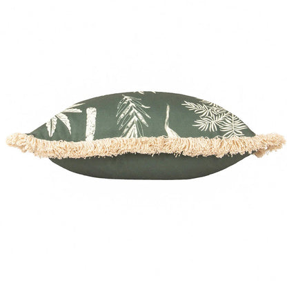 Forest - Side - Paoletti Colonial Fringed Palm Tree Cushion Cover