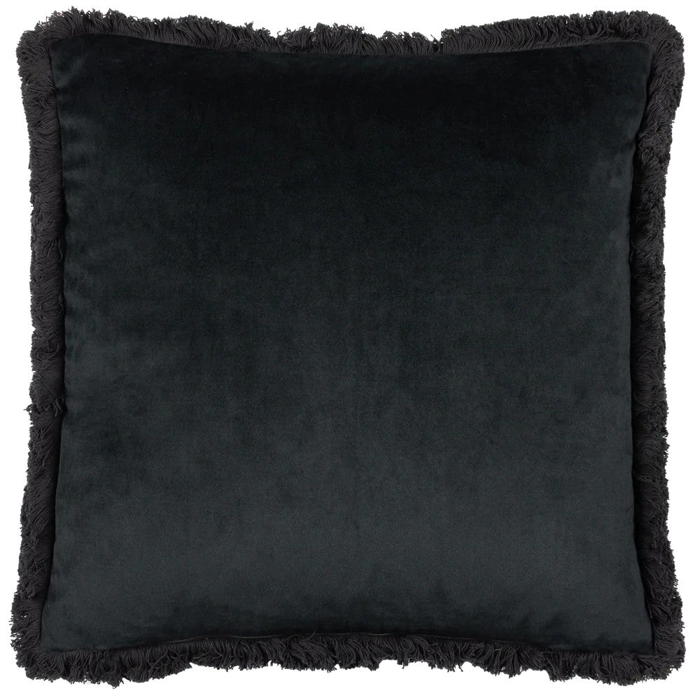 Antique Gold - Back - Paoletti Moondusk Fringed Jacquard Square Cushion Cover