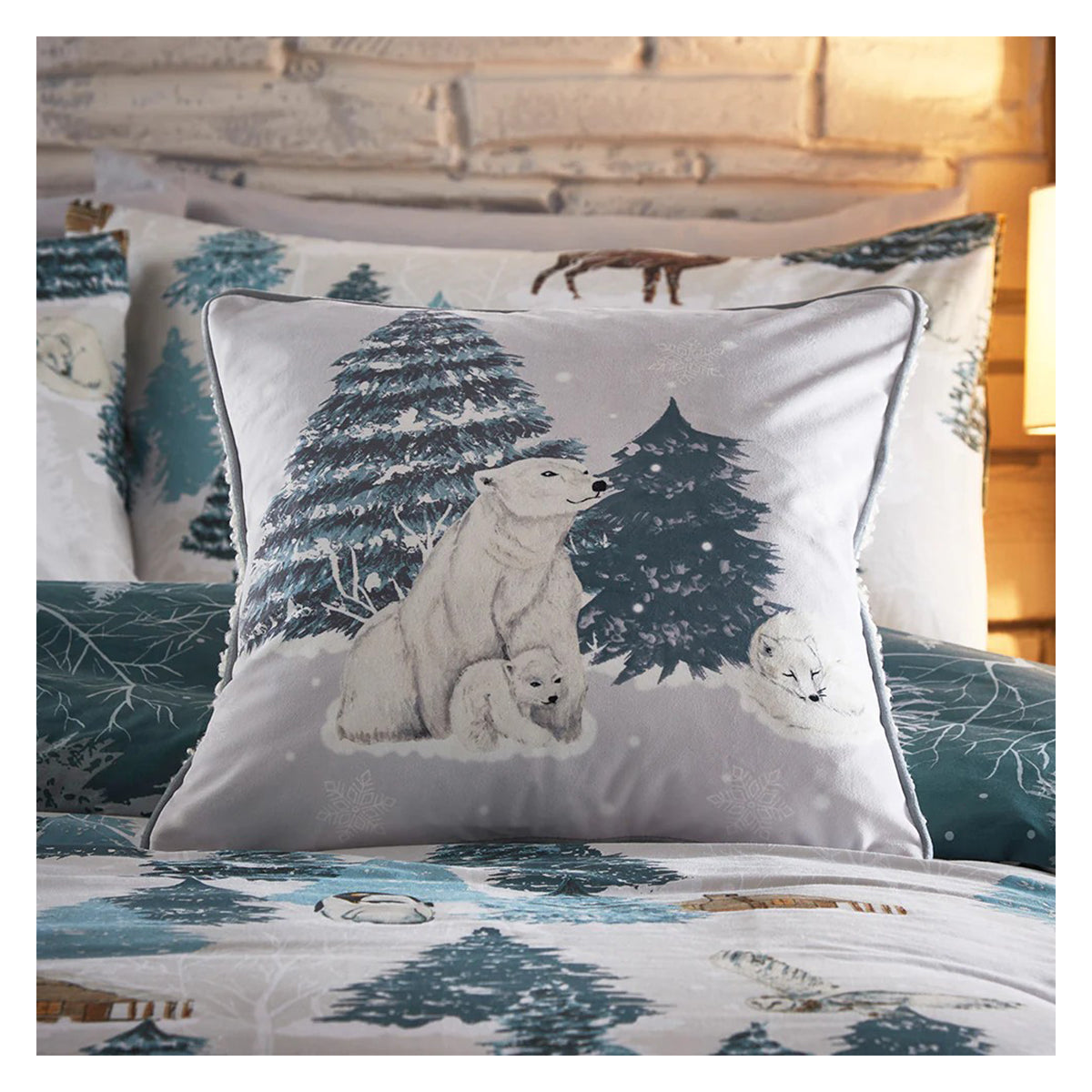Blue - Side - Furn Arcticus Arctic Animals Duvet Cover Set