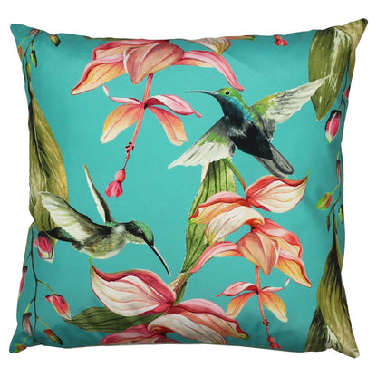 Blue - Front - Evans Lichfield Hummingbird Outdoor Cushion Cover