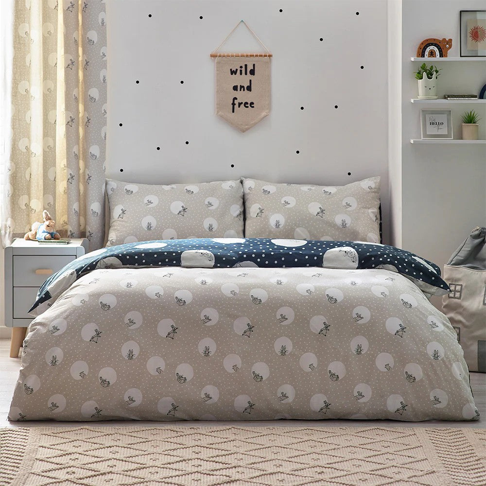 Charcoal - Front - Peter Rabbit Spot Me Duvet Cover Set