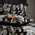 Black - Back - EW By Edinburgh Weavers Lavish Sateen Floral Housewife Pillowcase (Pack Of 2)
