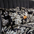Black - Front - EW By Edinburgh Weavers Lavish Sateen Floral Housewife Pillowcase (Pack Of 2)