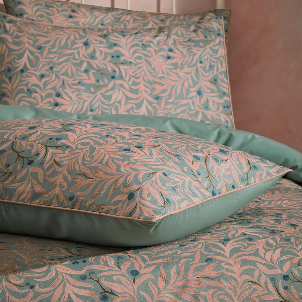 Blush - Back - EW by Edinburgh Weavers Malory Traditional Floral Housewife Pillowcase (Pack of 2)