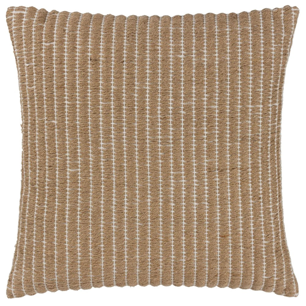 Natural - Front - Yard Weaves Woven Striped Cushion Cover