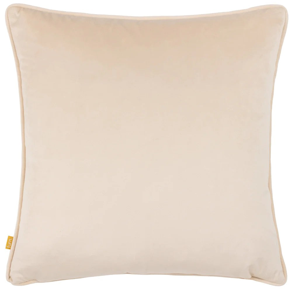 Natural - Back - Furn Piping Detail Velvet Earthen Pots Cushion Cover