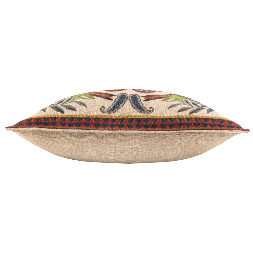 Navy-Red - Side - Wylder Akamba Tropical Parrot Cushion Cover