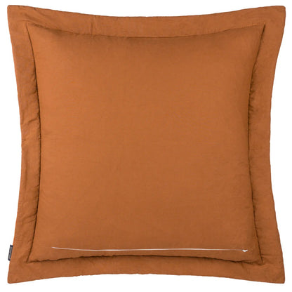 Rust - Back - Paoletti Palmeria Velvet Quilted Cushion Cover