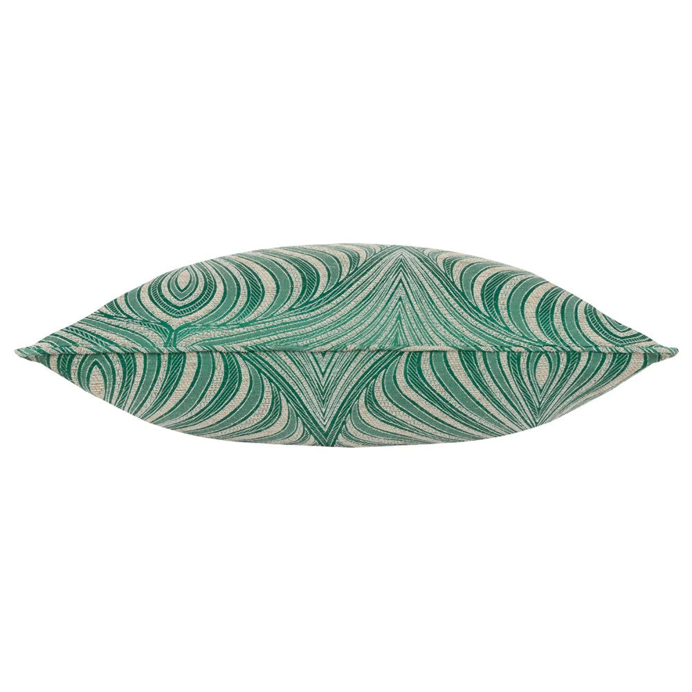 Emerald - Back - Paoletti Gatsby Piping Detail Jacquard Cushion Cover