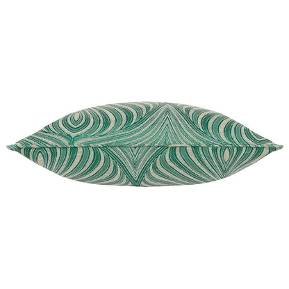 Emerald - Back - Paoletti Gatsby Piping Detail Jacquard Cushion Cover
