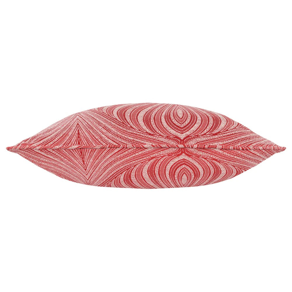 Terracotta - Back - Paoletti Gatsby Piping Detail Jacquard Cushion Cover