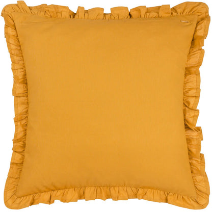 Ochre - Back - Paoletti Kirkton Pleated Floral Cushion Cover