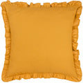 Ochre - Back - Paoletti Kirkton Pleated Floral Cushion Cover