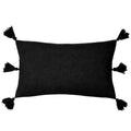 Black - Back - Yard Folis Embroidered Cushion Cover