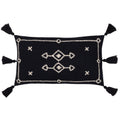 Black - Front - Yard Folis Embroidered Cushion Cover