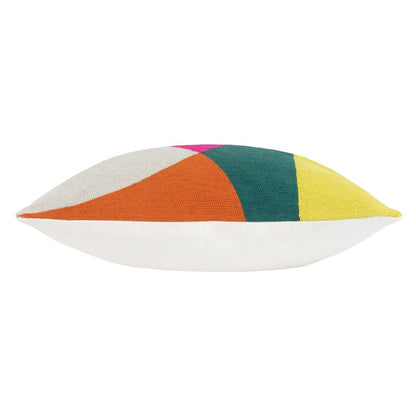 Green-Multicoloured - Side - Furn Anjo Geometric Crewel Cushion Cover