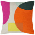 Natural-Multicoloured - Front - Furn Anjo Geometric Crewel Cushion Cover
