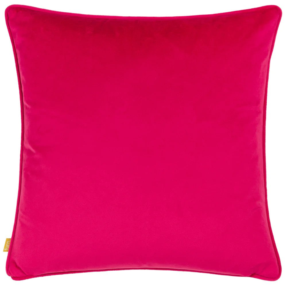 Black-Pink - Back - Furn Inked You Rock Piping Detail Velvet Cushion Cover