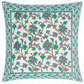 Oasis Green-Lilac - Front - Paoletti Mentera Velvet Floral Cushion Cover