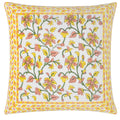 Yellow-Peach Crush - Front - Paoletti Mentera Velvet Floral Cushion Cover
