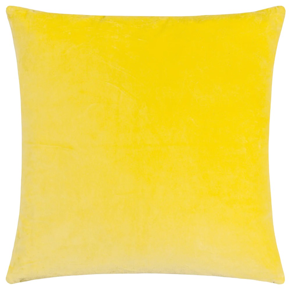 Yellow-Peach Crush - Back - Paoletti Mentera Velvet Floral Cushion Cover