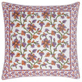 Lilac-Coral - Front - Paoletti Mentera Velvet Floral Cushion Cover