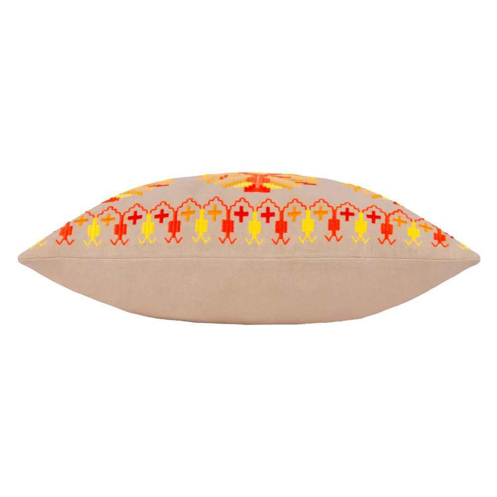 Orange - Side - Furn Kalina Embroidered Cushion Cover