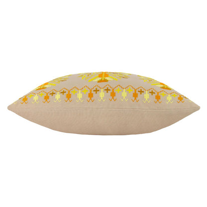 Yellow - Side - Furn Kalina Embroidered Cushion Cover