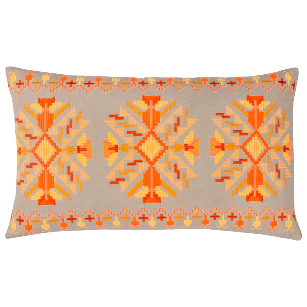 Orange - Front - Furn Kalina Embroidered Cushion Cover