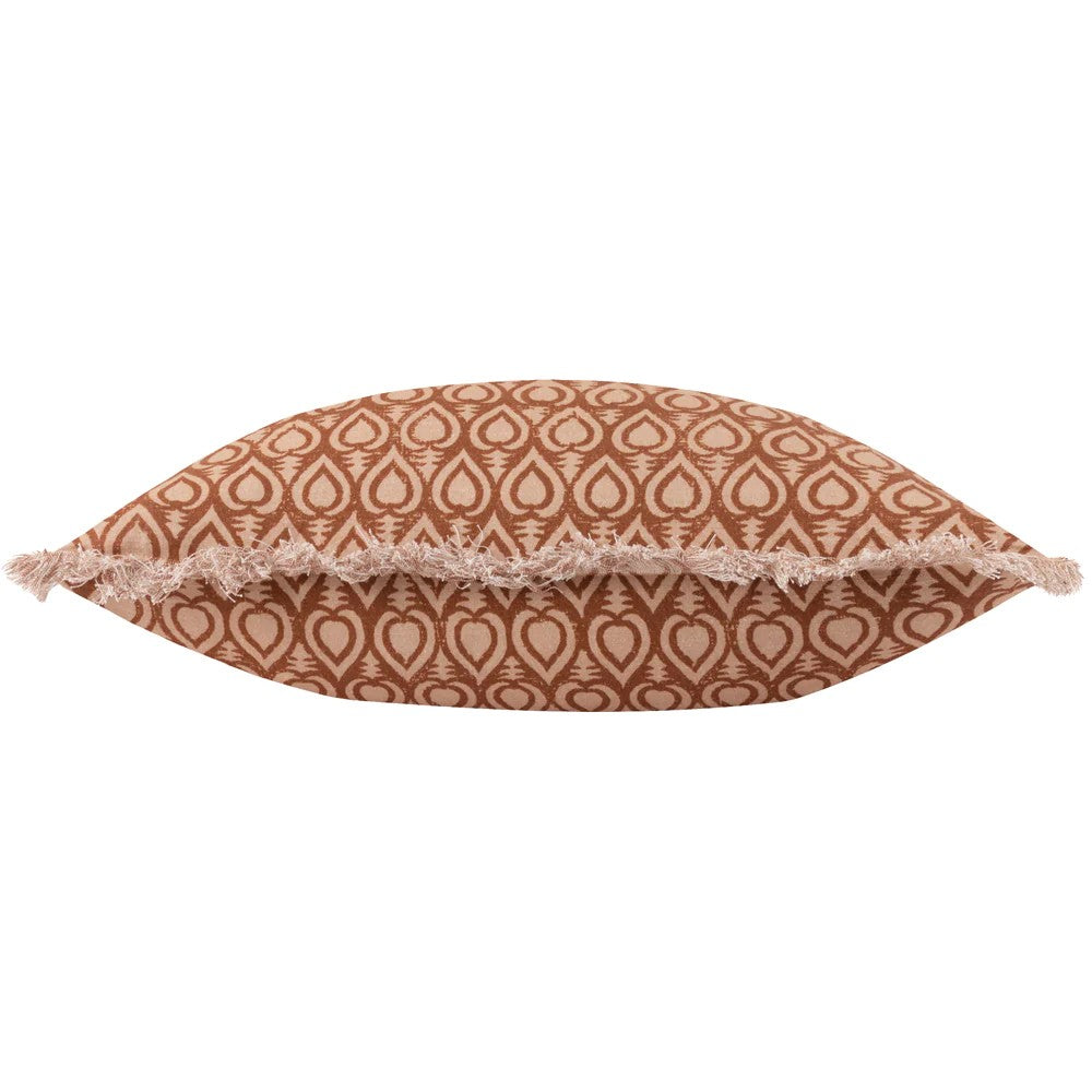 Pecan - Back - Yard Georgi Fringed Cushion Cover