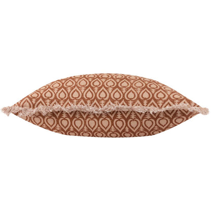 Pecan - Back - Yard Georgi Fringed Cushion Cover