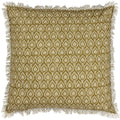 Olive - Front - Yard Georgi Fringed Cushion Cover