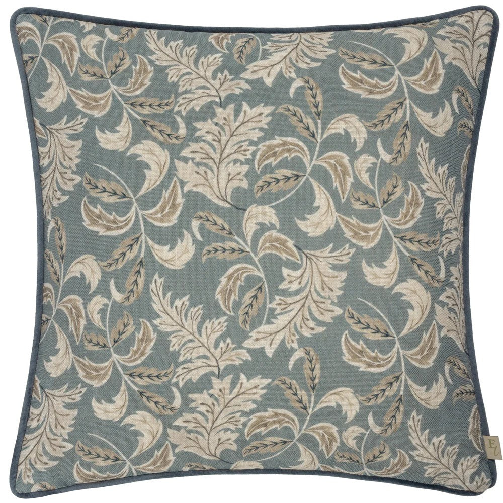 Petrol-Mink - Front - Evans Lichfield Chatsworth Topiary Piped Cushion Cover
