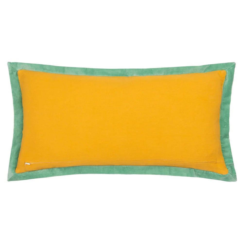 Ochre-Marine - Back - Paoletti Casa Embroidered Cushion Cover