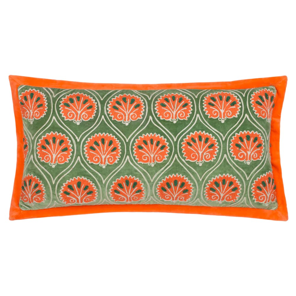 Peridot-Orange - Front - Paoletti Casa Embroidered Cushion Cover