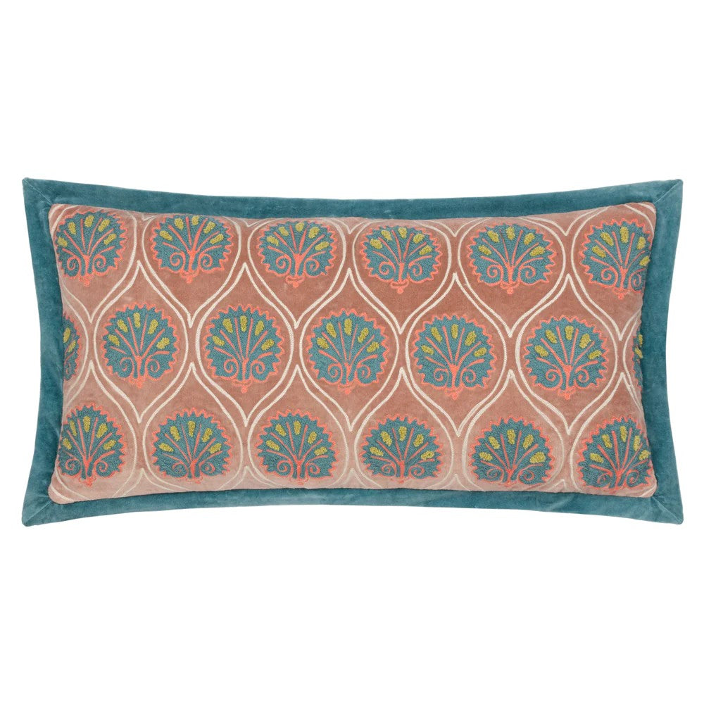 Rose-French Blue - Front - Paoletti Casa Embroidered Cushion Cover