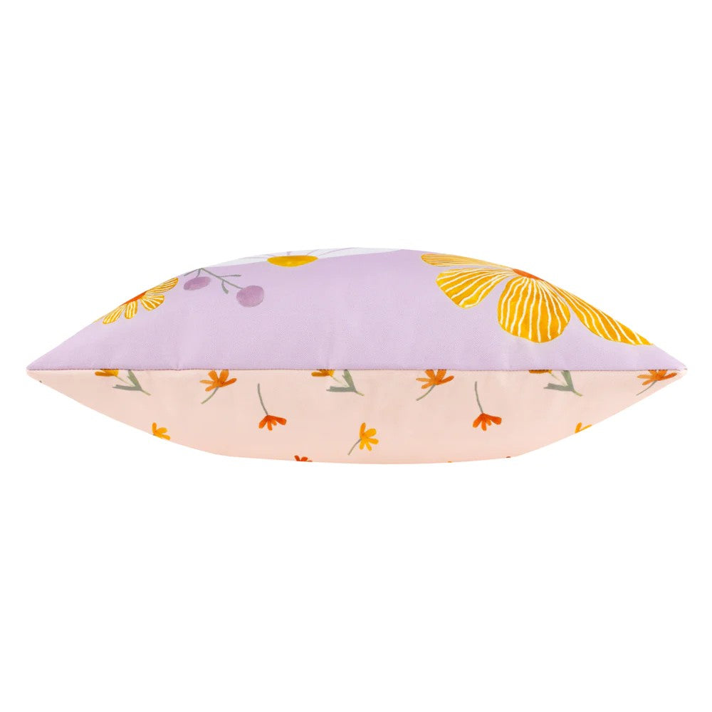 Lilac-Peach - Side - Wylder Country Wild Flowers Outdoor Cushion Cover