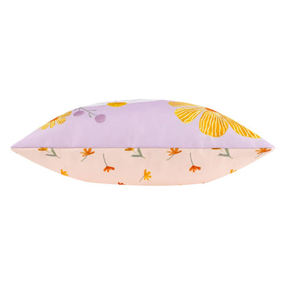 Lilac-Peach - Side - Wylder Country Wild Flowers Outdoor Cushion Cover