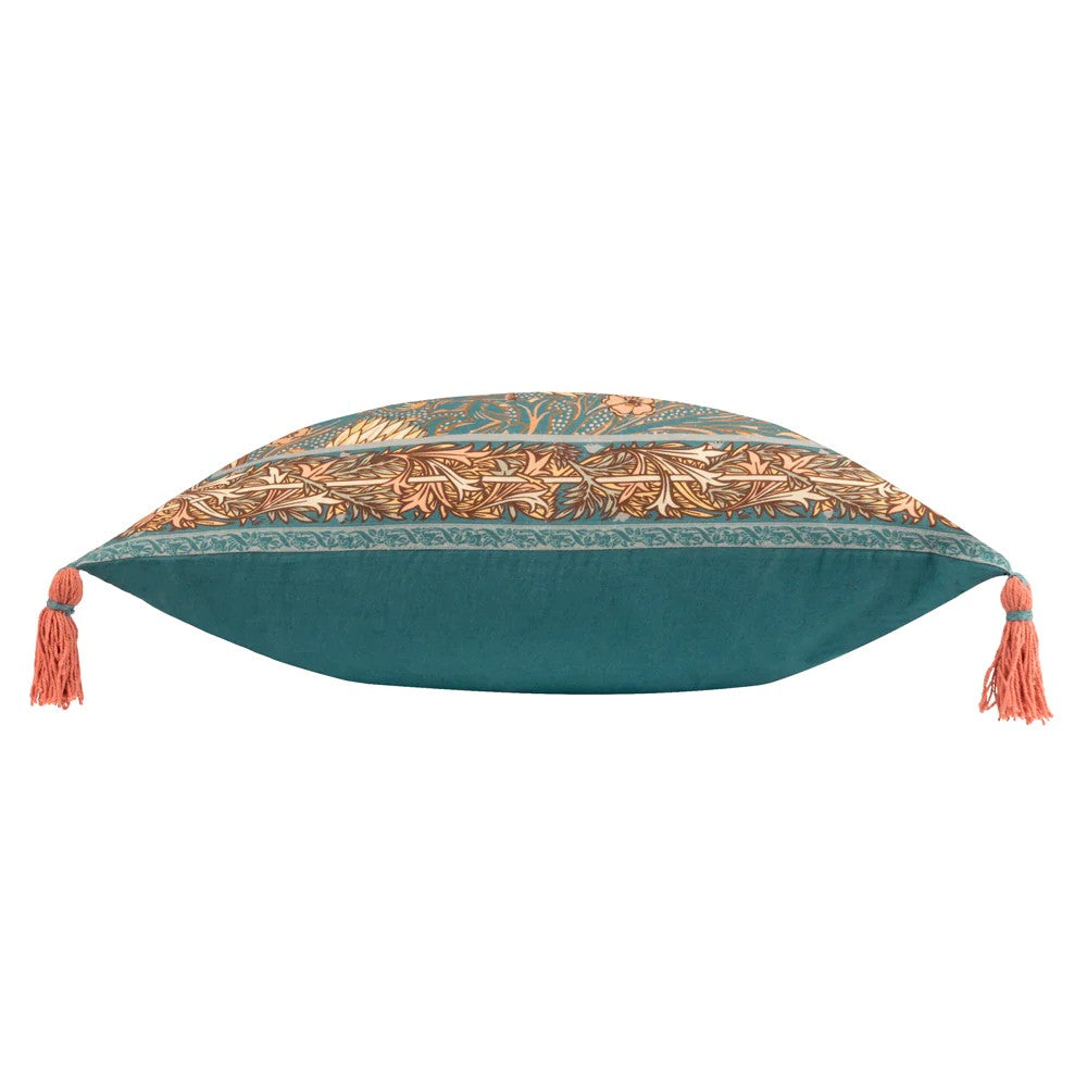 Blue - Side - Wylder Bolais Tassel Rectangular Cushion Cover