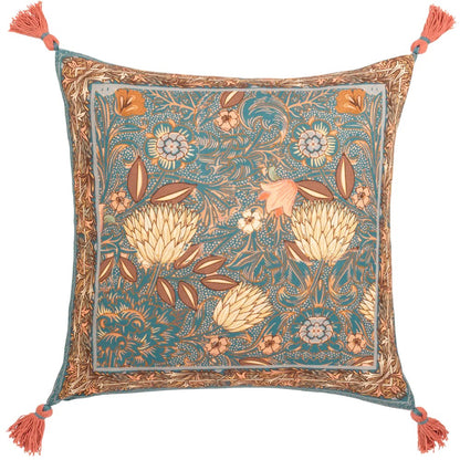 Blue - Front - Wylder Bolais Tassel Rectangular Cushion Cover