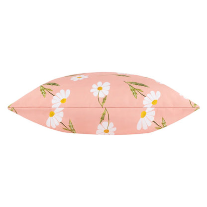 Pink - Back - Wylder Reversible Daisies Floral Outdoor Cushion Cover