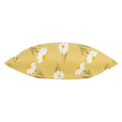 Yellow - Back - Wylder Reversible Daisies Floral Outdoor Cushion Cover