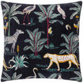 Black - Front - Wylder Tropics Wilds Cotton Tropical Cushion Cover