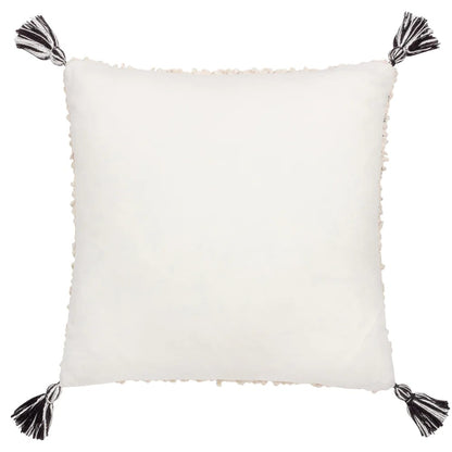 White-Black - Back - Hoem Cambre Bouclé Tassel Cushion Cover